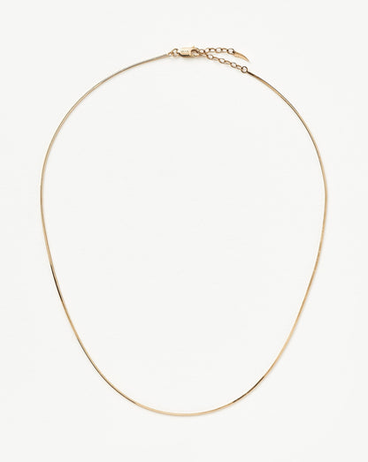 Solid Gold Square Snake Chain Necklace