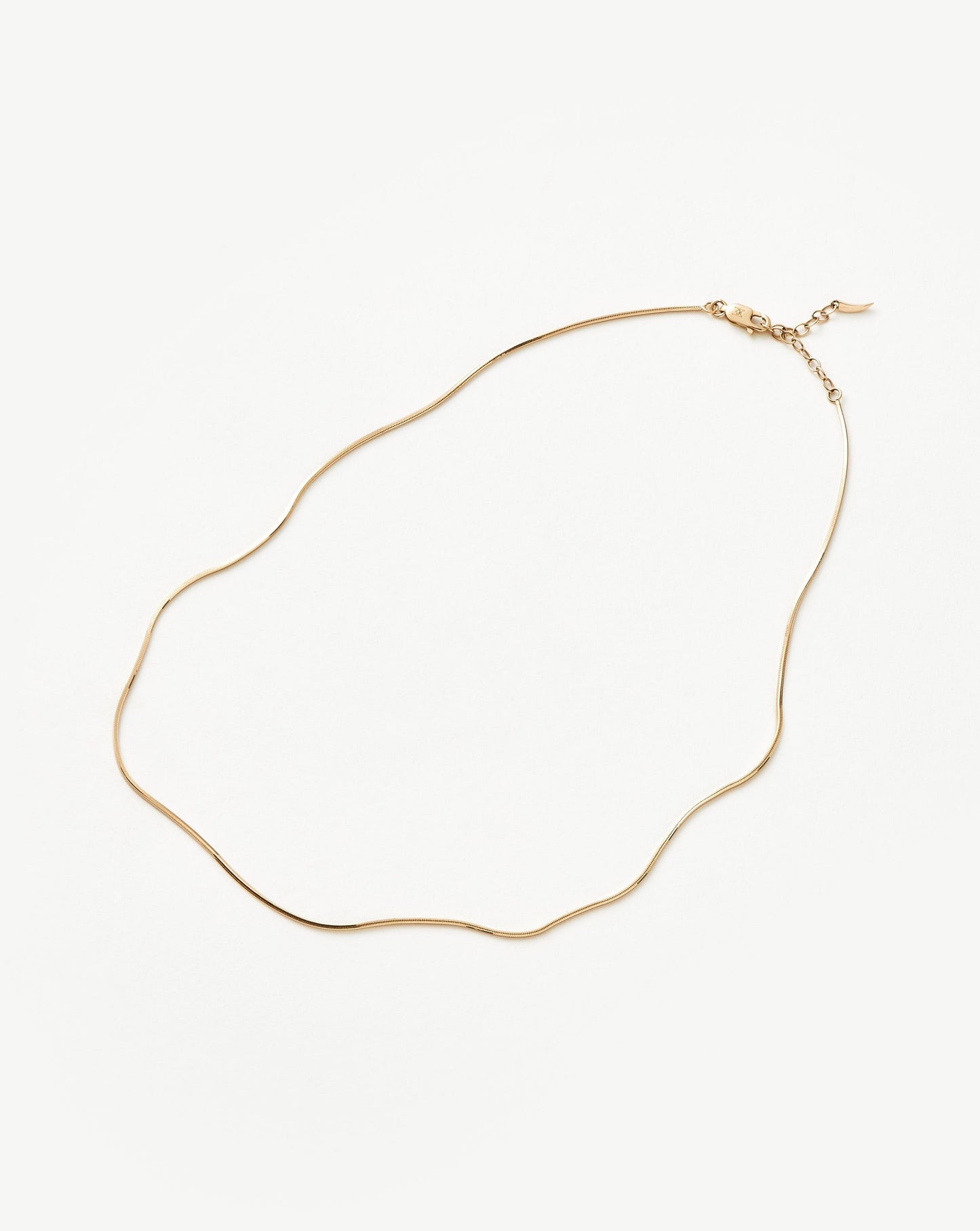 Solid Gold Square Snake Chain Necklace