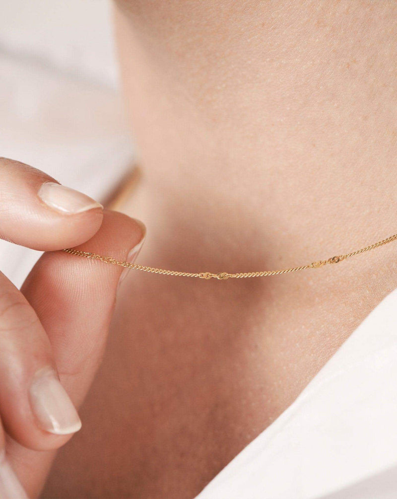 Solid Gold Twisted Curb Chain Choker detail view