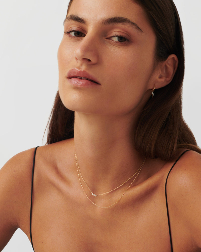 Solid Gold Twisted Short Chain Necklace detail view