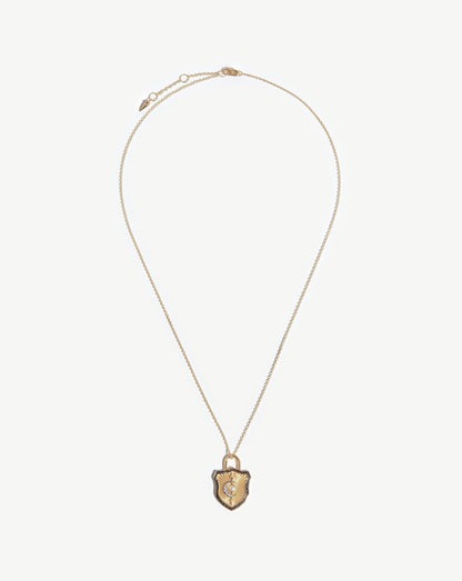 Harris Reed Solid Gold Shield Necklace |