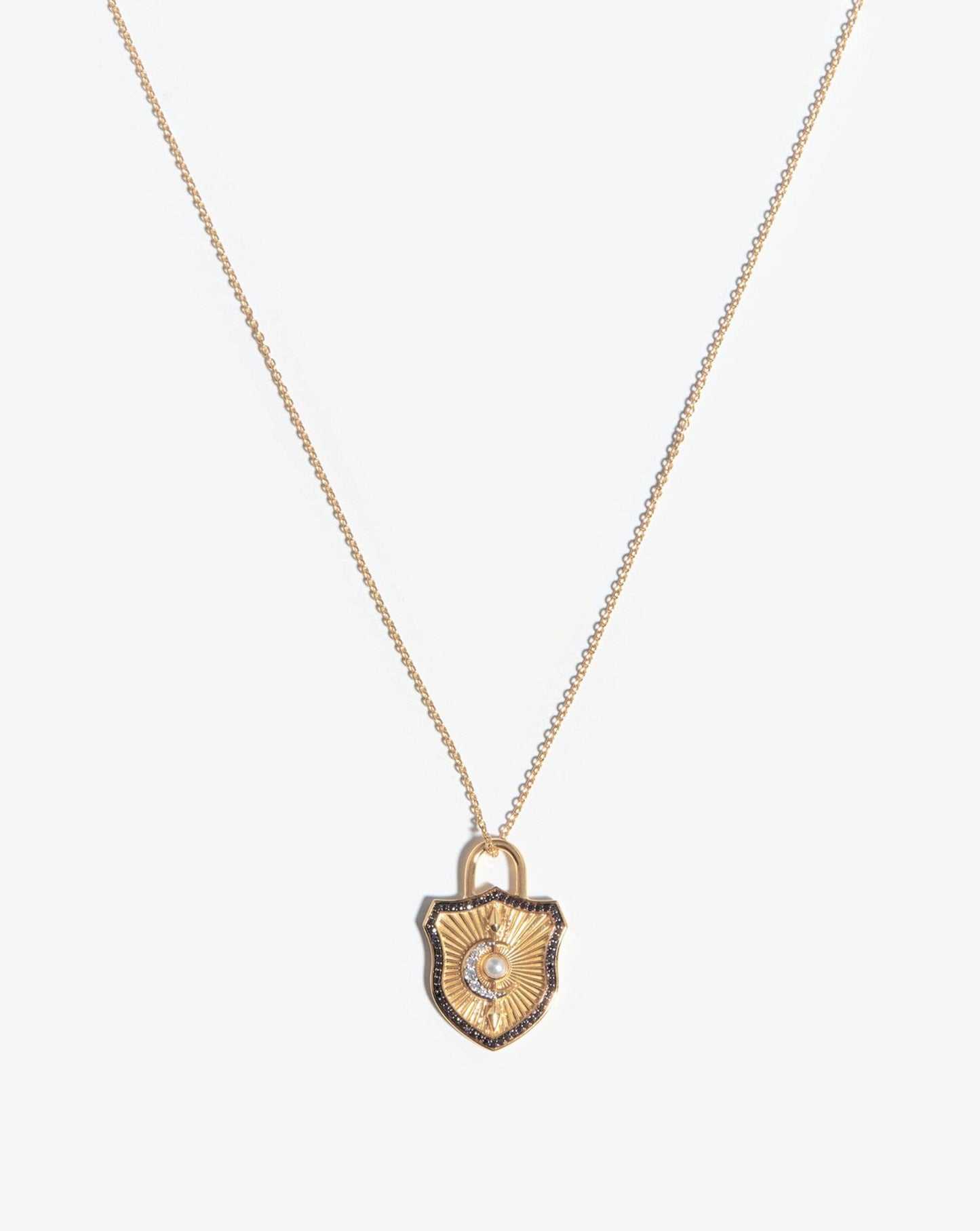 Harris Reed Solid Gold Shield Necklace |