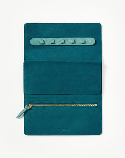 Leather Jewellery Roll | Lapis Blue